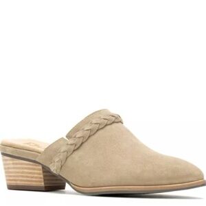 Hush Puppies Sierra Braided Suede Leather Slip On Mules Women’s Size 7 NWOT